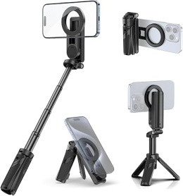 ULANZI JJ03 - magnetyczny statyw do telefonu z pilotem, 3-w-1: selfie stick, uchwyt i statyw, 360°, kompatybilny z iPhone i Andr