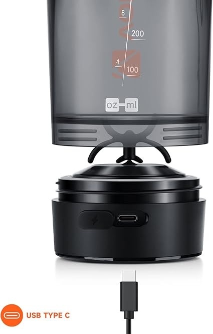 VOLTRX Gallium - Elektryczny Shaker USB-C 600 ml z Tritanu, Bez BPA, Akumulatorowy Mikserek do Odżywek i Koktajli Proteinowych