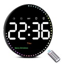 Zegar Ścienny Cyfrowy LED 10" - Kolorowe Podświetlenie, Data, Temperatura, Timer, 2 Alarmy, Pilot, do Domu i Biura