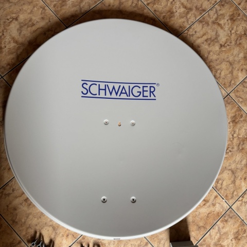 Schwaiger 714241 aluminiowa antena satelitarna offset 88 cm - jasnoszara