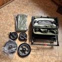 Topwell składany wózek transportowy 120 kg - zielono-beżowy