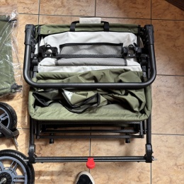 Topwell składany wózek transportowy 120 kg - zielono-beżowy